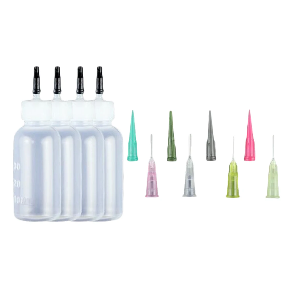 

Empty Ink Oil Bottles Precision Paint Dropper Dispensing Needle Tips Set