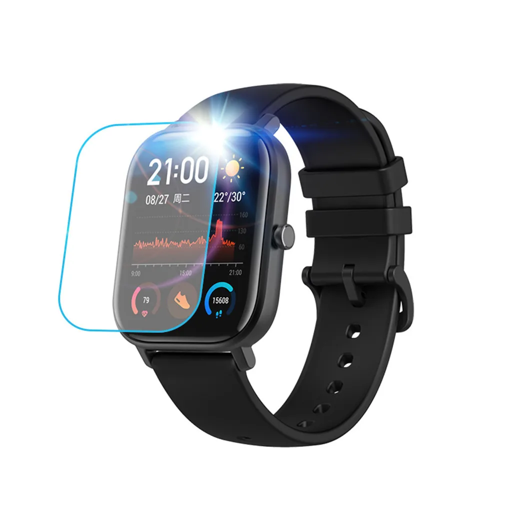 Гидрогель прозрачная защитная пленка для экрана смарт-браслета AMAZFIT GTS умные часы