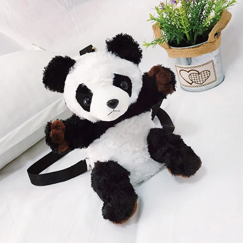 

Small Bag For Women 2021 Lovely Panda Bag Plush Soft Purses Crossbody Bags Chain Strape Shoulder Bag Women Phone Bag