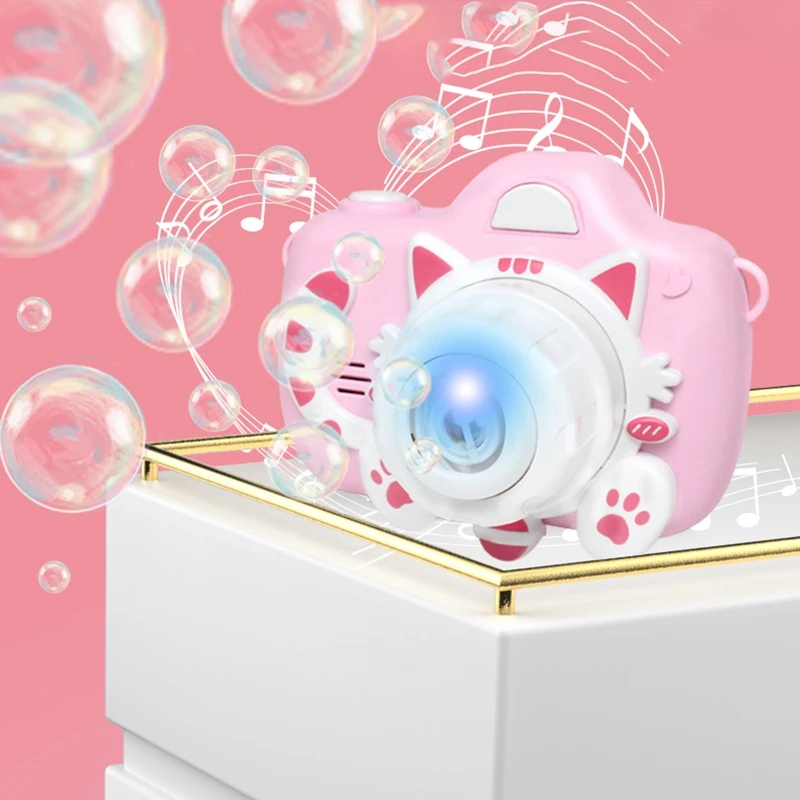 

Cat Bubble Machine Toy Lighting Music One-Button Automatic Bubble Out Outdoor Parent-Child