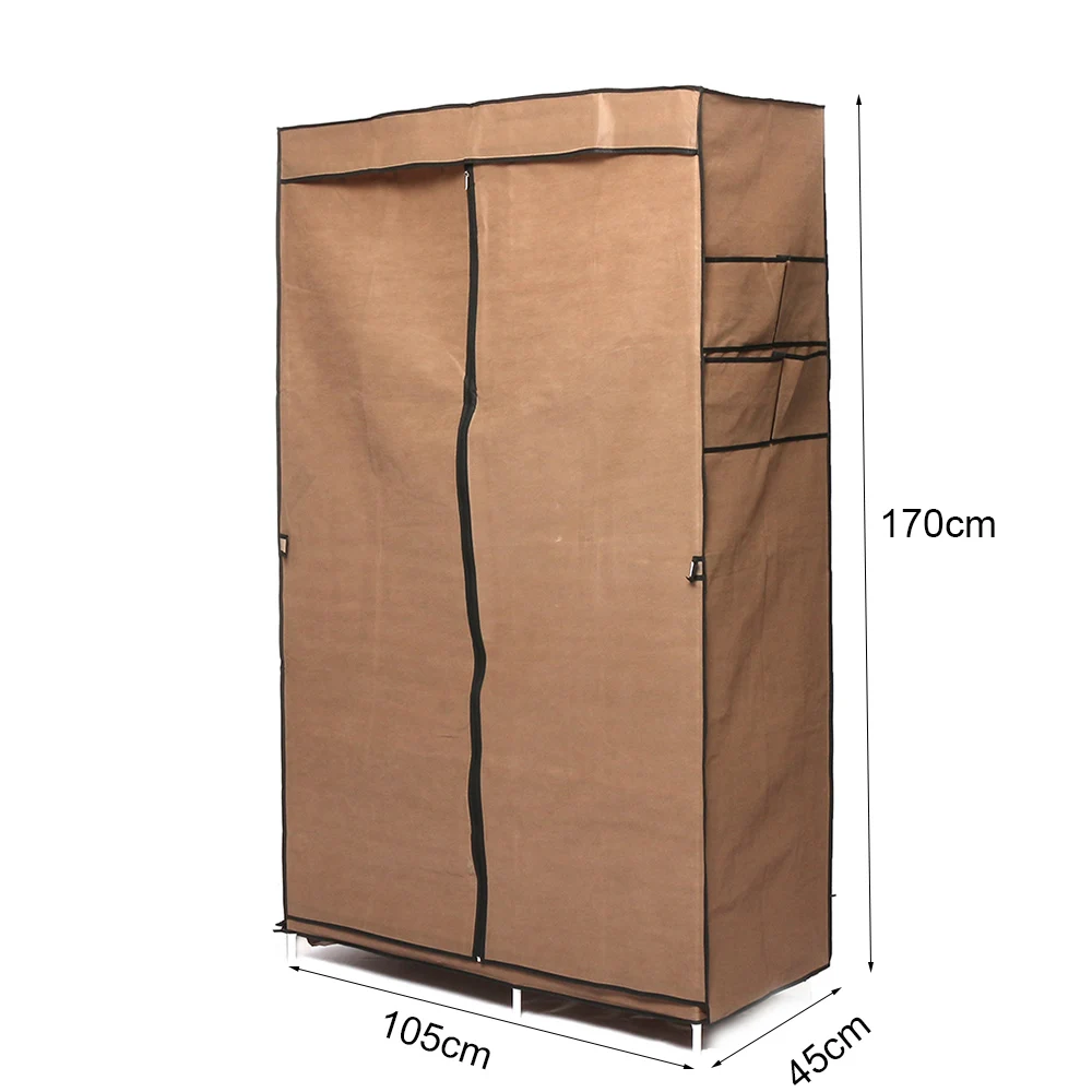 

Multifunction Folding Clothes Storage Cabinet Dustproof Moistureproof Closet Stainless steel frame DIY Non-woven Cloth Wardrobe