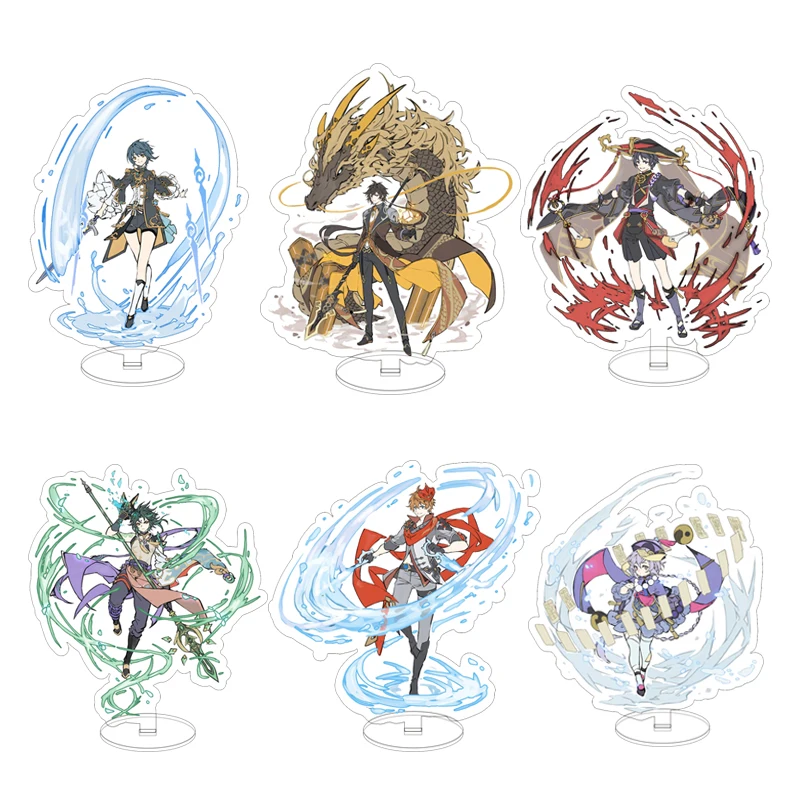 

Genshin Impact Figure Kazuha Action Zhong Li Xiao Kaeya Albedo Stand Plate Acrylic Character Model Gift Collection Props