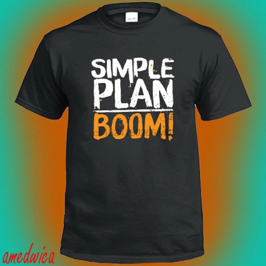 Простой план Поп панк Музыка Легенда бум Логотип Мужская Черная футболка| |