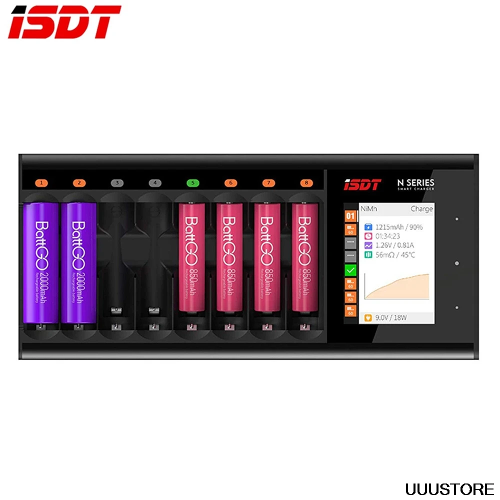 Зарядное устройство ISDT N8 N16 N24 AA AAA для аккумуляторов умное зарядное постоянного