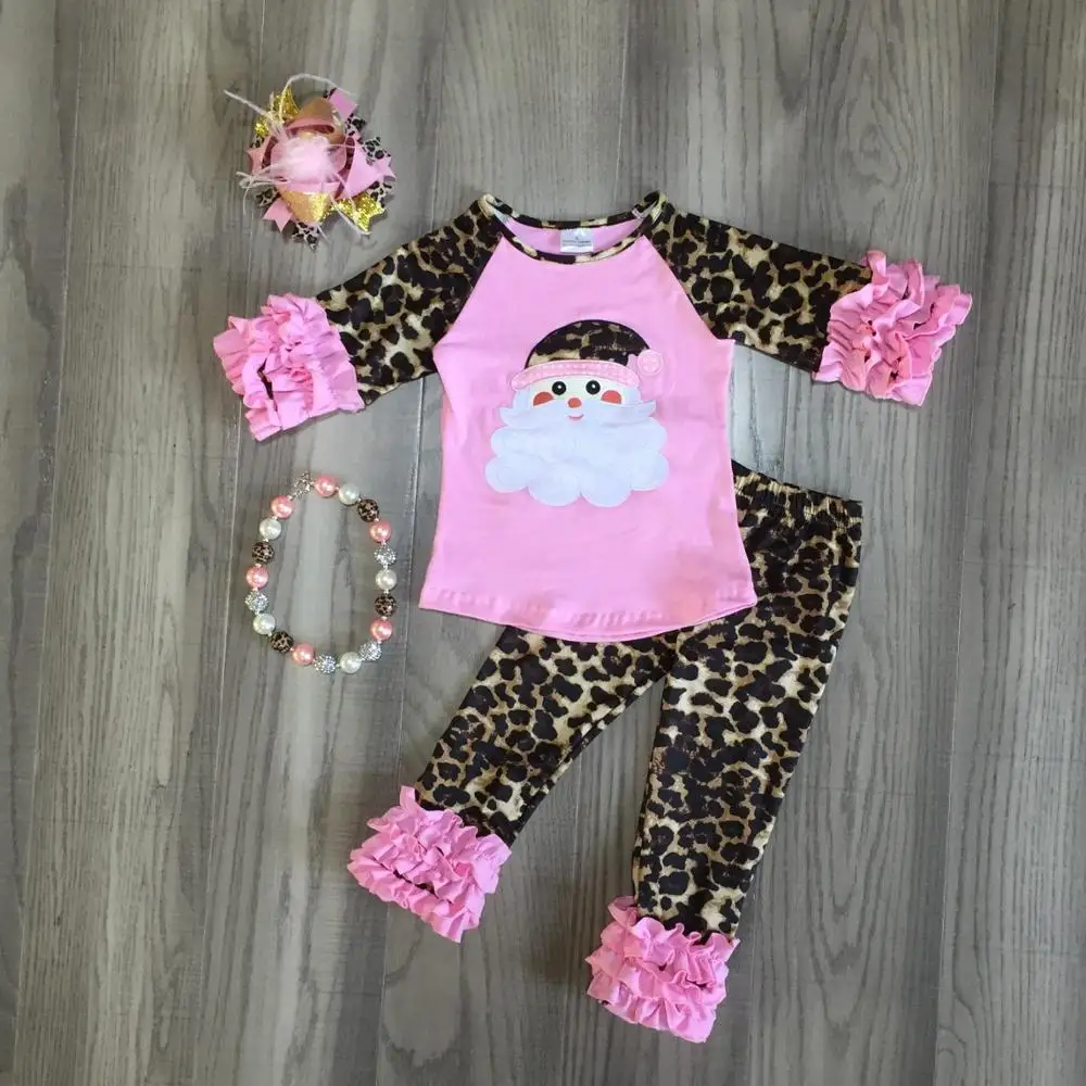 Новый Зимний комплект для маленьких девочек с рождественскими розовыми