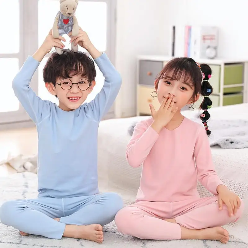 

Korean Baby Clothes Cotton Boys Girls Underwear Set Children Autumn Sleepwear Suit Pajamas Tracksuit Teenagers Soft Warm Clothes
