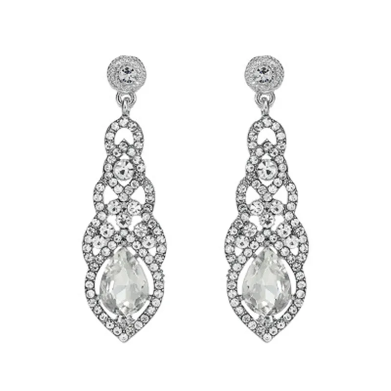 Свадебные серьги-капли из циркония серьги друзы стразы Женские Висячие