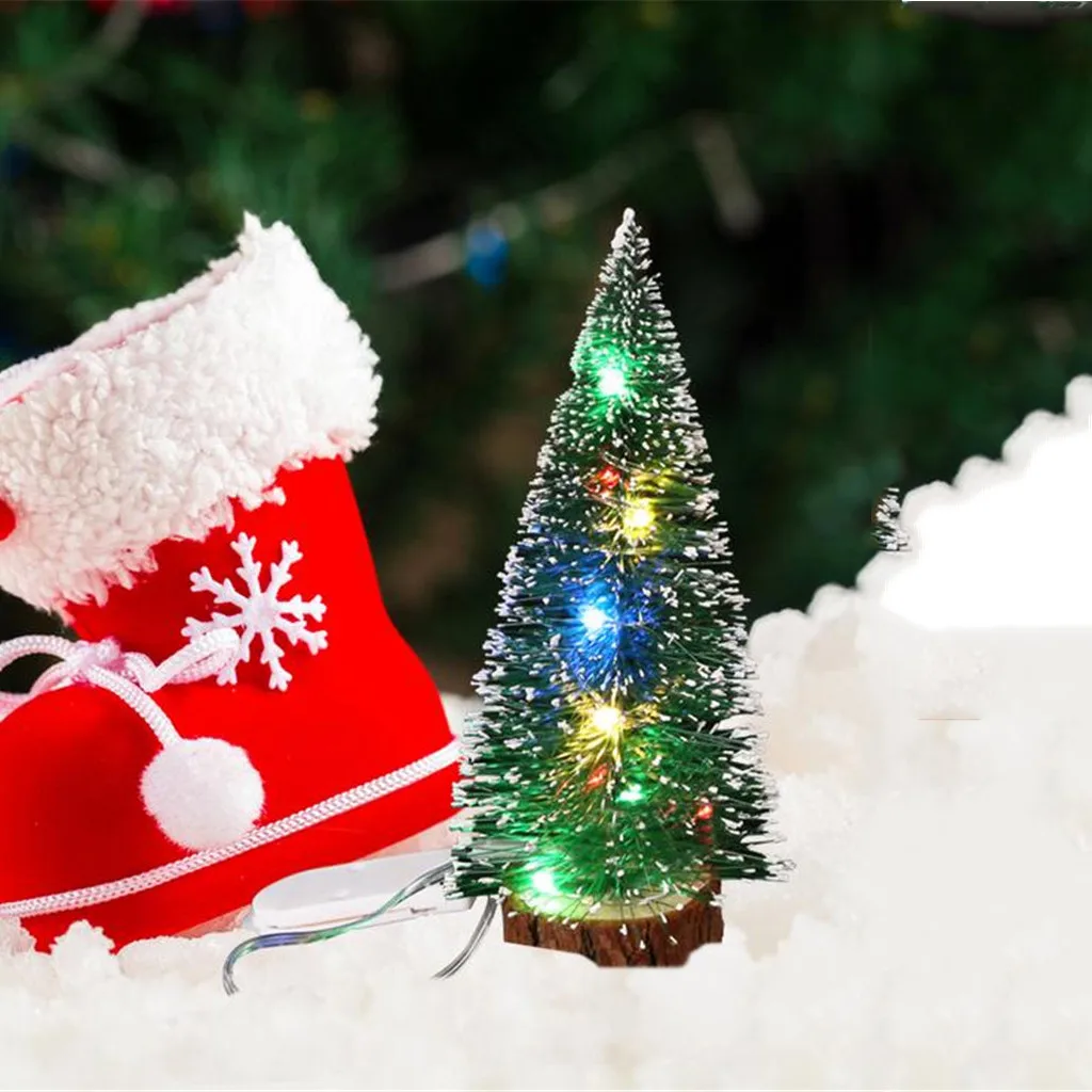 1pcs Led Light Mini Artificial Christmas Trees Decorations Festival Tabletop Miniature Snow Frost Xmas Tree Decor S/m/l/xl |