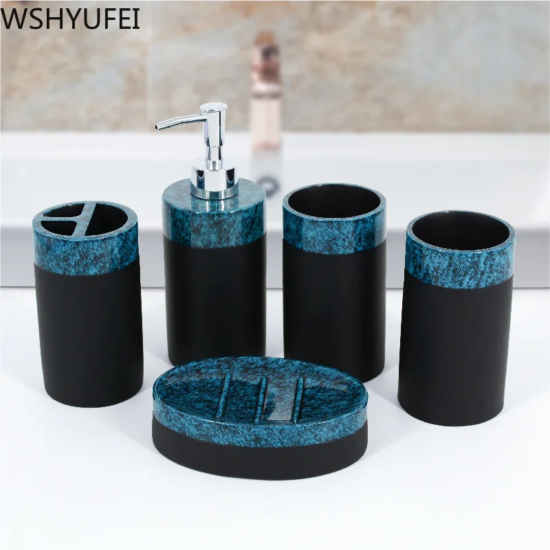 Новый стильный набор для ванной из смолы чашка полоскания рта пары