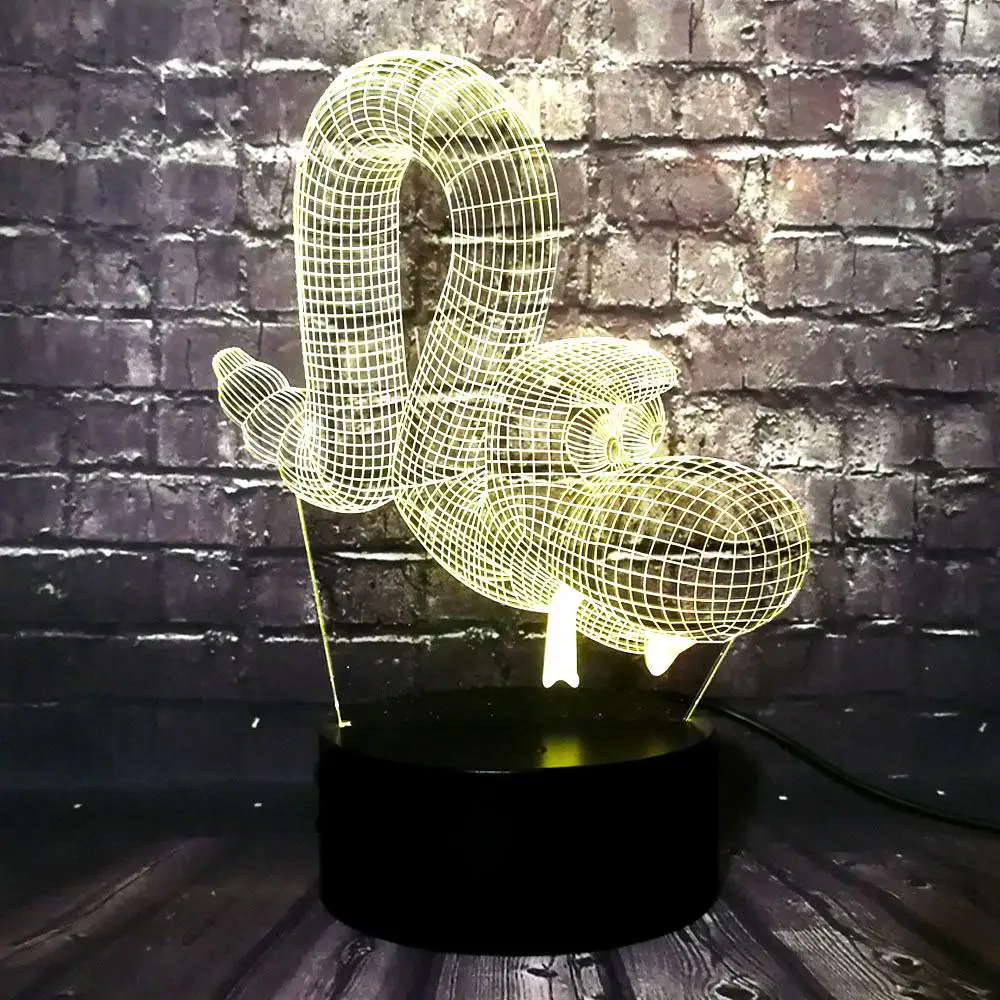 2017 креативный 3D светильник в форме змеиного воздушного шара USB LED иллюзия Ночной