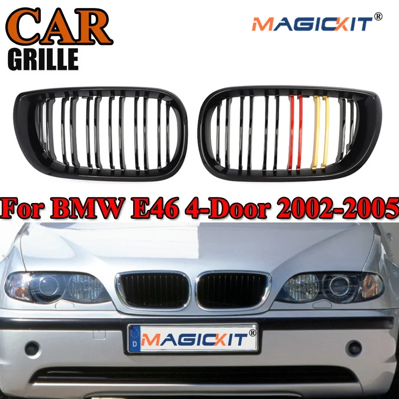 MagicKit 2 шт Автомобильный стиль Глянец черный M Color Передняя почка двойная планка