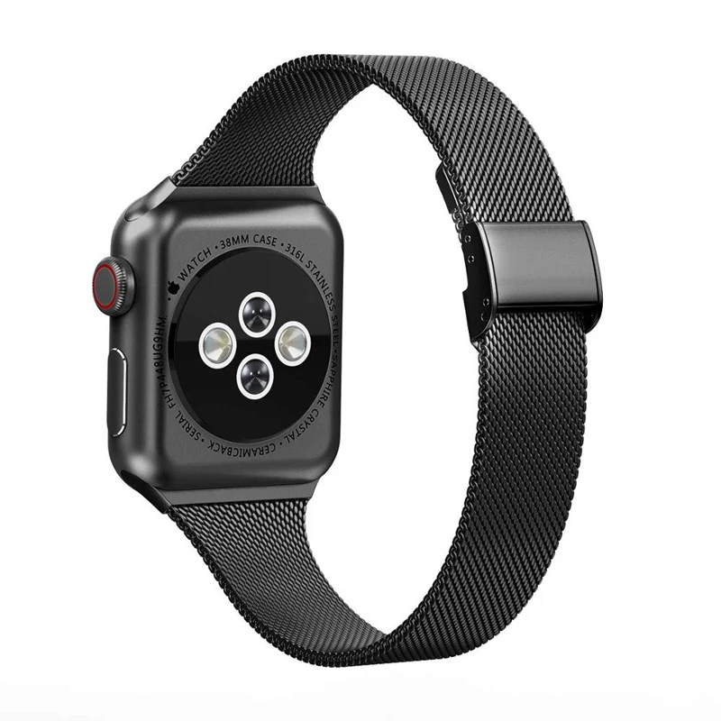 

strap For Apple Watch band 44mm 40mm Stainless steel metal bracelet correafor iWatch 6 5 se 4 3 milanese loop band 42 mm 38mm