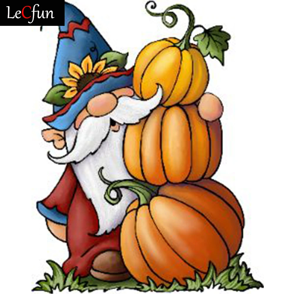 

LeCfun 5D Pumpkin Gnome Diamond Painting Kits Autumn Full Drill Paint by Number DIY Diamonds Art Craft Embroidery Mosaic Gift