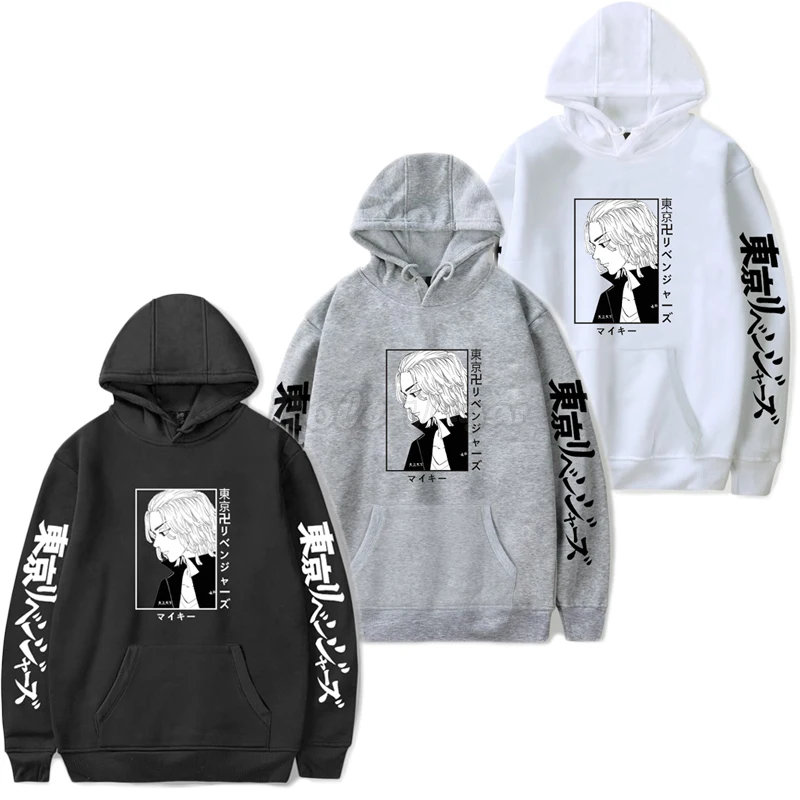 

Аниме Tokyo Revengers Manjiro Sano Graphic Косплей-костюмы с капюшоном Осенняя мужская и женская Повседневная Свободная Толстовка Спортивная одежда C29M295