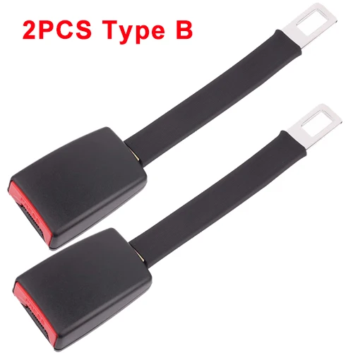 2Pcs Type B Универсальный чехол для ремня безопасности автомобиля удлинитель ремня безопасности 3 размера удлинитель ремня безопасности пряжка зажим ремня безопасности авто аксессуары - Название цвета: 2Pcs Type B