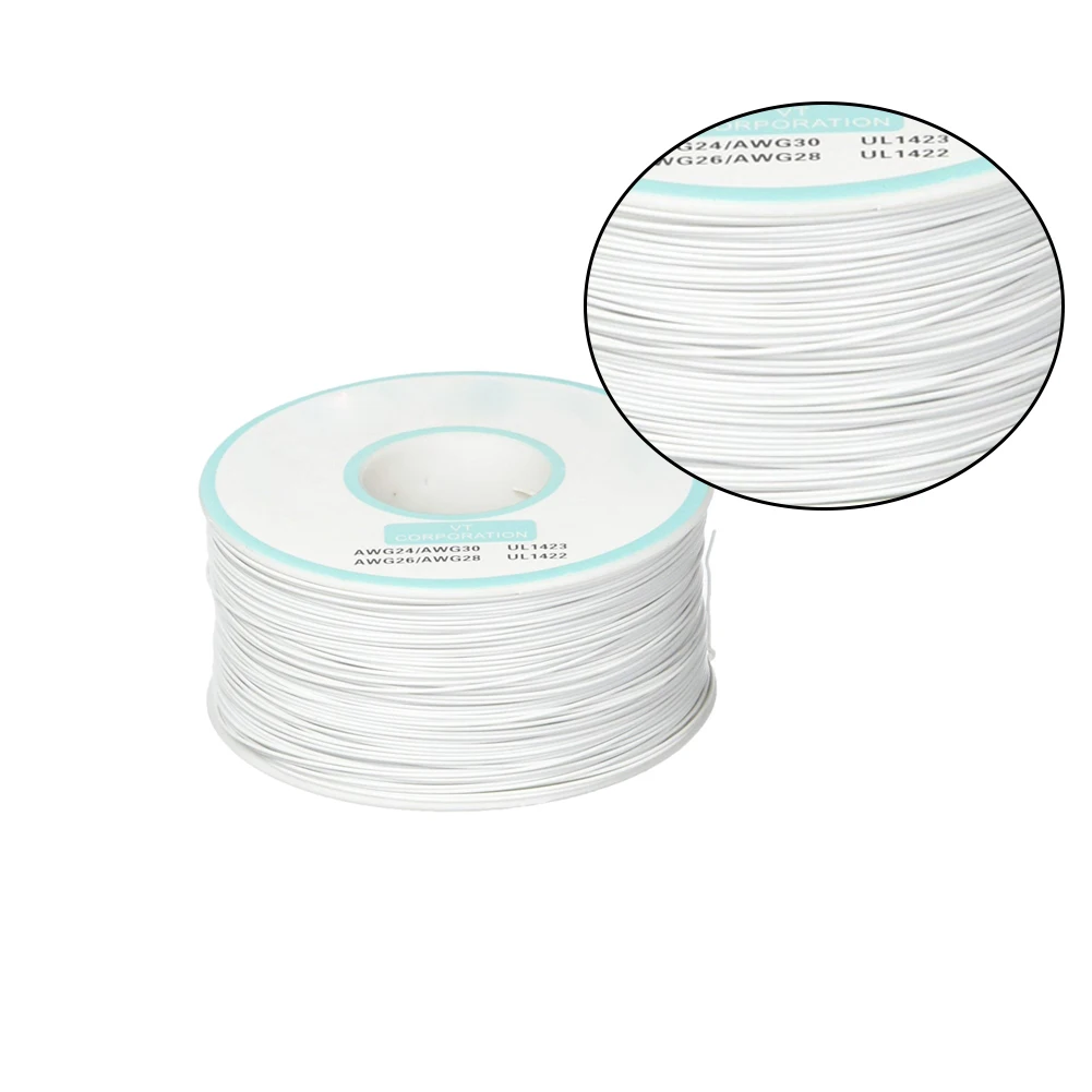 

Portable DIY Exquisite High Quality Flexible 1Roll Tin Plated Copper Wire Wrapping Cable 250m 30AWG White PCB Solder Cable Tool