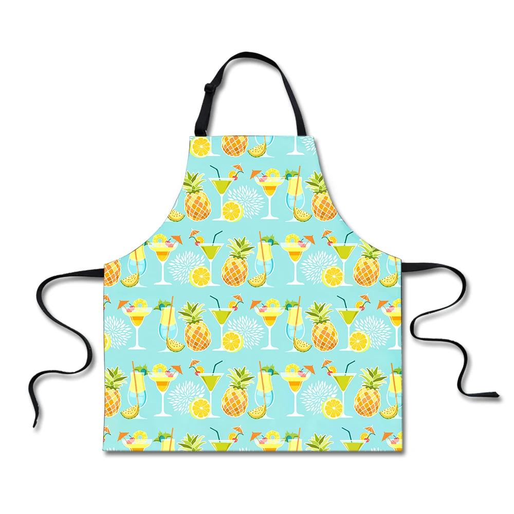 

Fruit Pineapple Print Cooking Apron Cute Female Women Chef Kitchen Aprons Ladies BBQ Cleaning Tools Baking Cooking Accessories