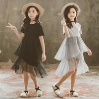 girls dresses 2022 summer girl solid dress for party wedding kids dressing gown children teen costume clothes 4 6 8 10 12 years