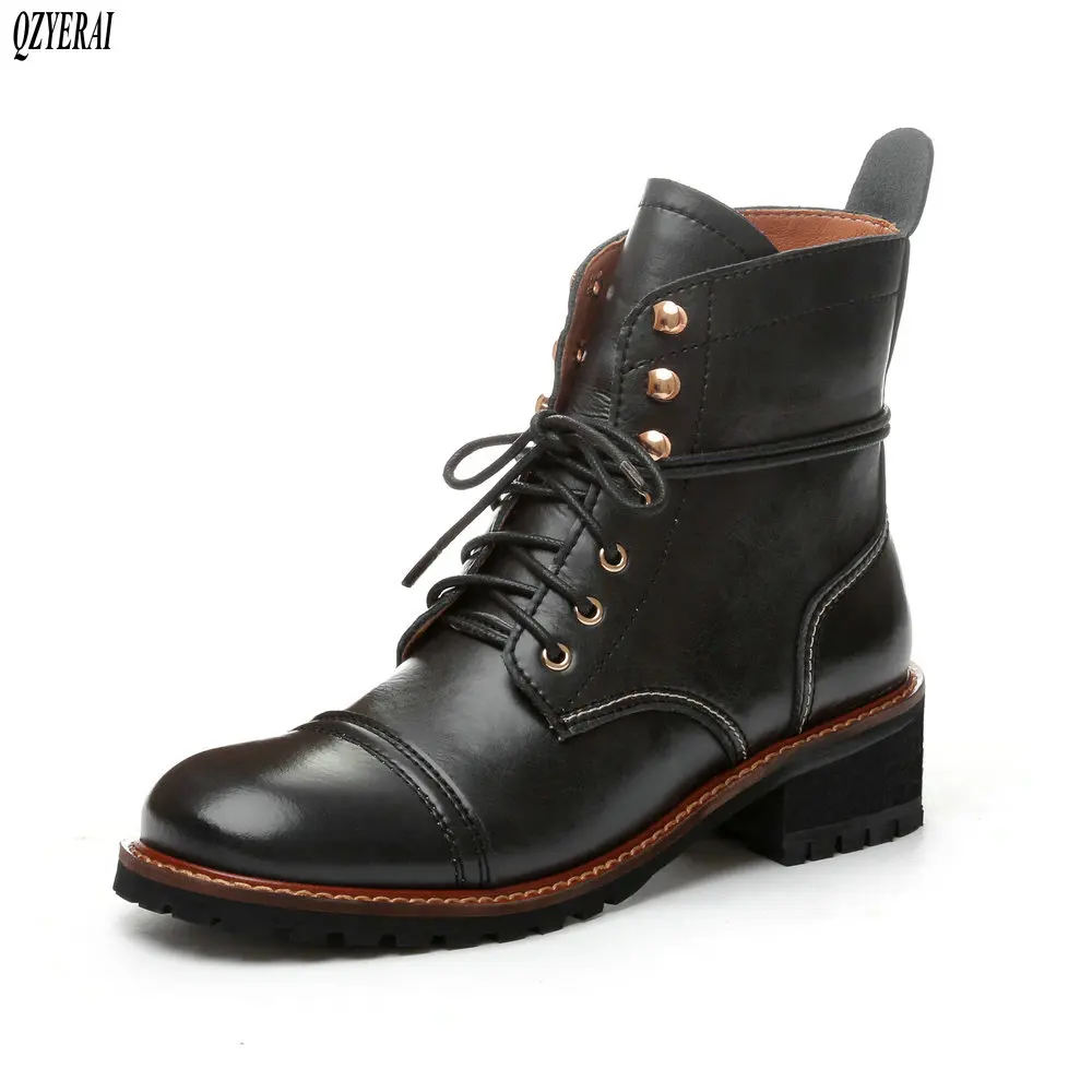 

2020 autumn and winter Women boots Genuine leather Riding boots The French restoring ancient ways With short boots Made by hand