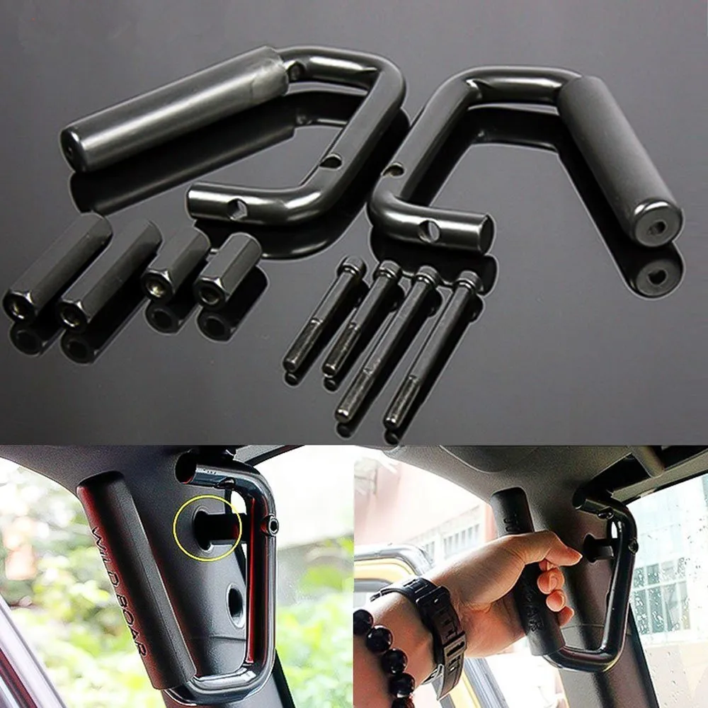 Аксессуары для Jeep Wrangler передняя и задняя красная Твердая стальная ручка захвата
