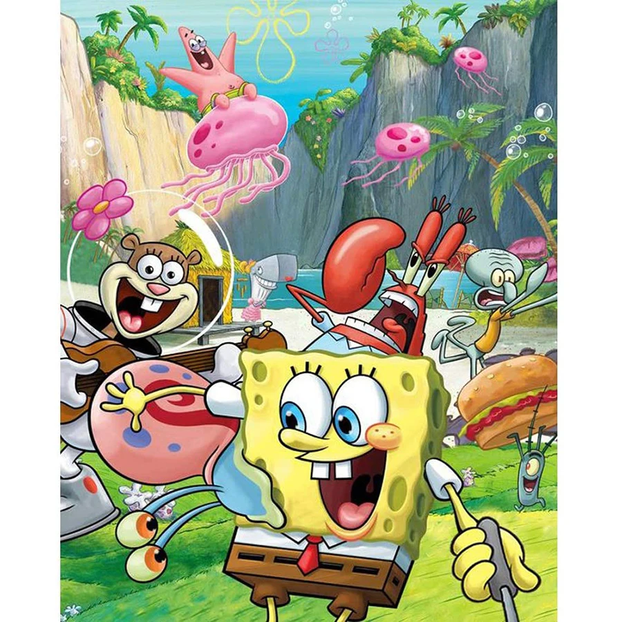 

5D DIY Diamond Painting Embroidery Anime Sponge Cartoon Character Cross Stitch Art Craft Full Square/Round Rhinestone Home Decor