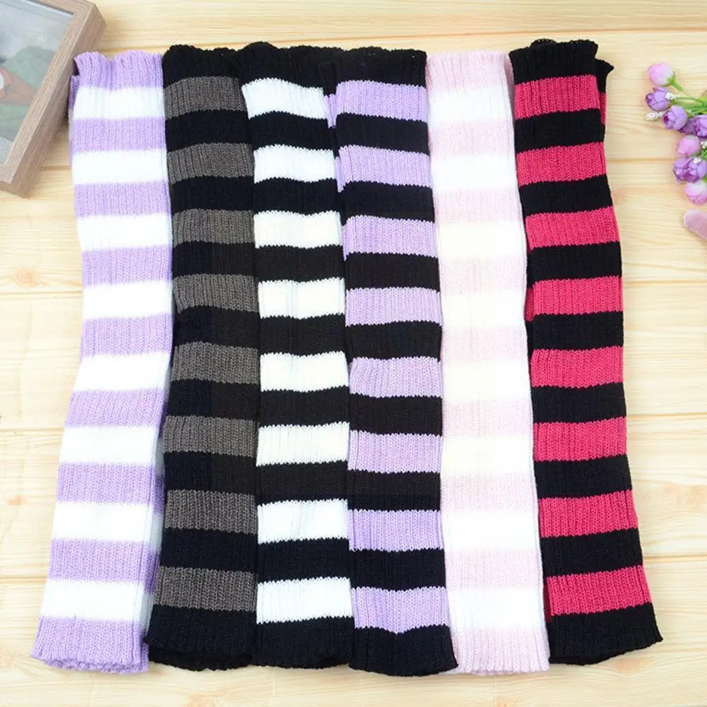 

1pair Japanese Women's Socks Girl Over The Knee Stripe Color Ballet Pile Leggings Socks Latin Matching Dancing D2J2