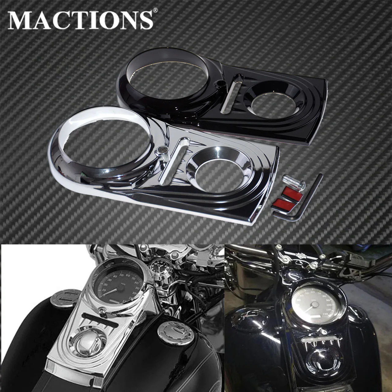 Motorcycle Fuel Gas Tank Instrument Panel Console Cover Dash Panel Insert For Harley Heritage Softail Dyna Fat Boy Lo Breakout
