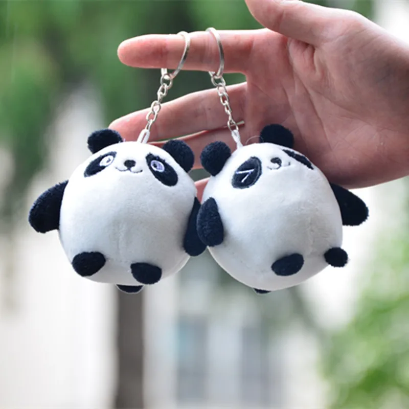 

Fashion Plush Animal Panda Keychain Couple Auto Key Chains Key Rings Women Charm Car Bag Pendant Christmas Gift Jewelry 2020