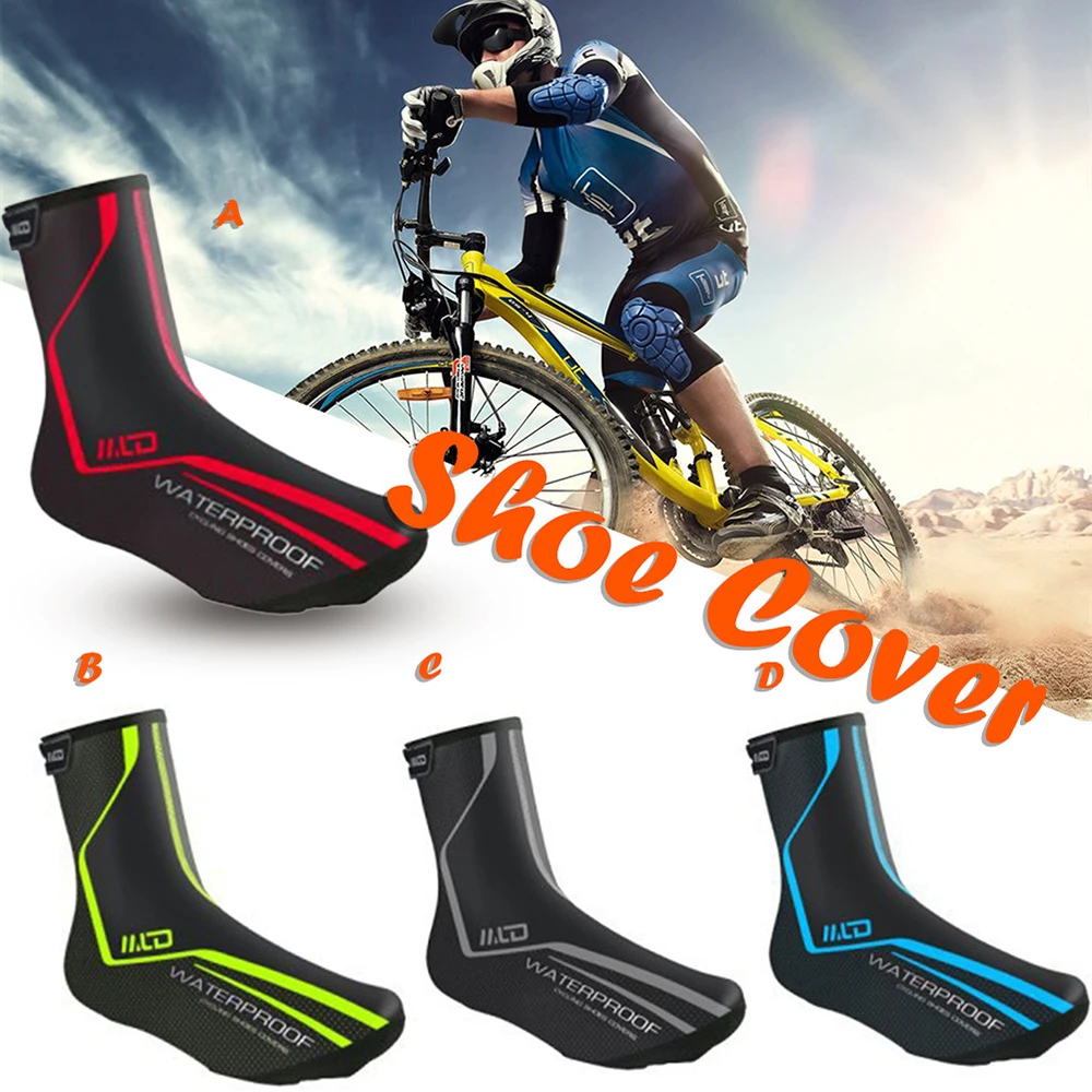 

Bicycle shoe cover PU fleece warm and waterproof shoe cover mountain bike unisex windproof winter cold winter cycling shoe cover