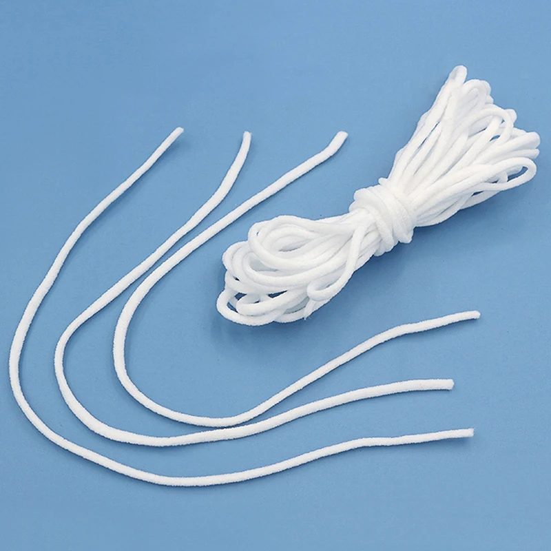

5-50m 3mm Elastic Rope Rubber Band Tape Ear Hanging Round DIY Face Clothing Craft DIY Sewing Accessories