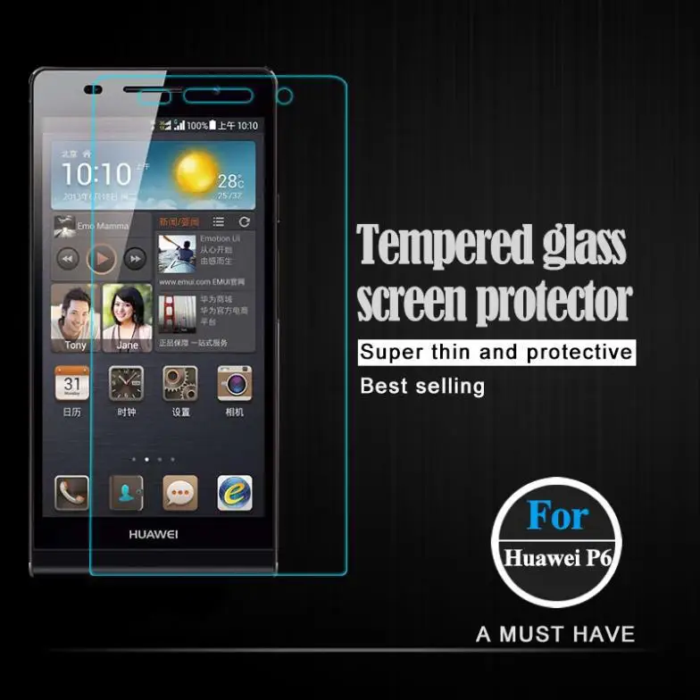 Ультратонкое противоударное закаленное стекло 0 26 мм для защиты экрана Huawei Ascend P6 |