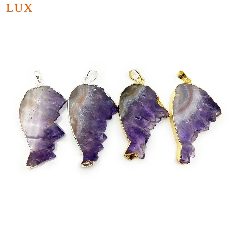 Подвеска из натурального искусственного кристалла позолоченные и серебряные