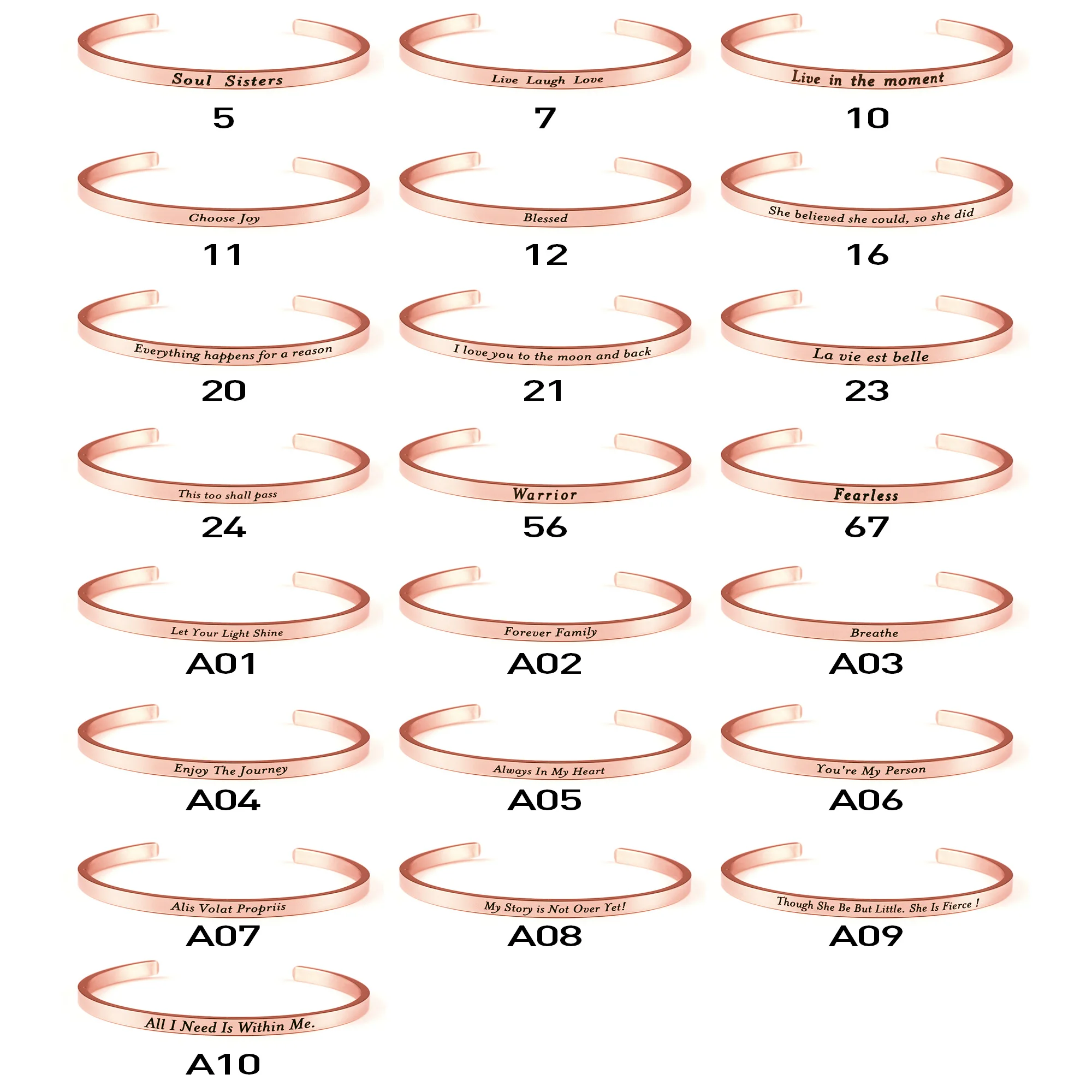 

Inspirational Engraved Bracelets for Women - Anti Allergy Durable Stainless Steel Bangle -Adjustable Cuff Bracelet