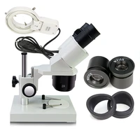 30x 60x binocular stereo industrial microscope with 110220v 8w fluorescent ring light for electronics repair