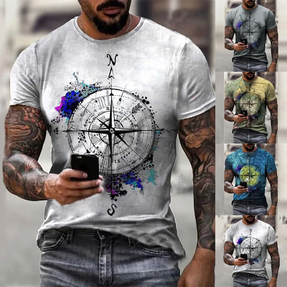 

Mens 3D Printed Crew Neck Tees Tops Short Sleeve Casual T-Shirt Sport Muscle Summer fashion Russian Flag Men's New
