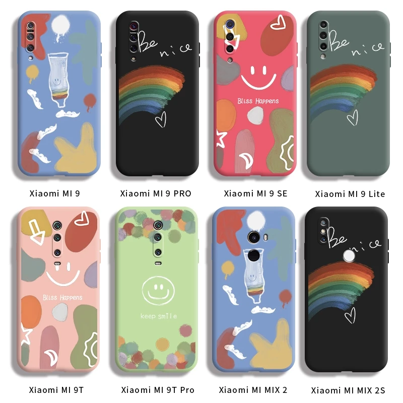 

Чехол для Xiaomi MI 9 PRO 9 SE 9 Lite 9T Pro MIX 2 MIX 2S, противоударный мягкий чехол-накладка, защитный чехол из жидкого силикона с рисунком