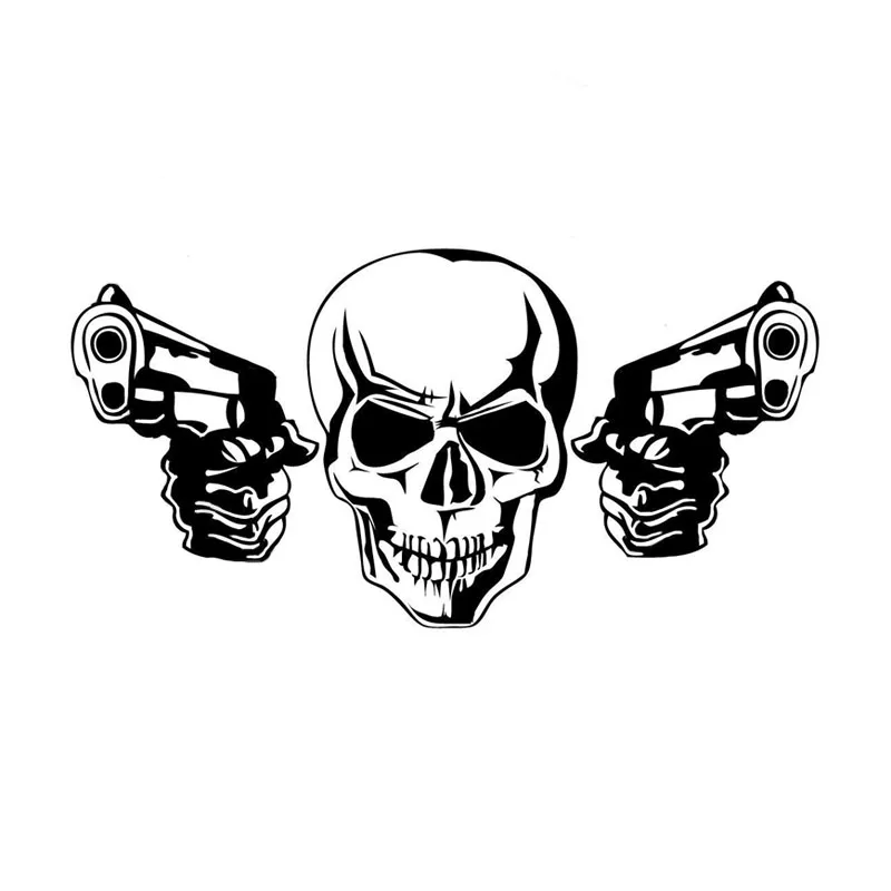 

Car Sticker Coolest Gun Skull Car Stickers High Quality Decoration Vinyl Motorcycle Bicycle Accessories Graphic