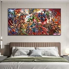 Картина на холсте комикс Marvel Мстители, персонаж супергероя, настенный художественный декоративный плакат, детская комната, Настенная спальня, домашний декор
