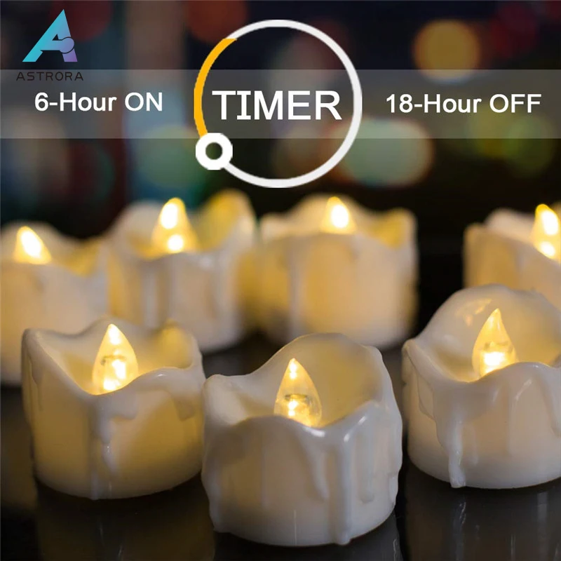 ASTRORA 12 шт. в упаковке таймер светильник для чая свечи теплый белый электрический