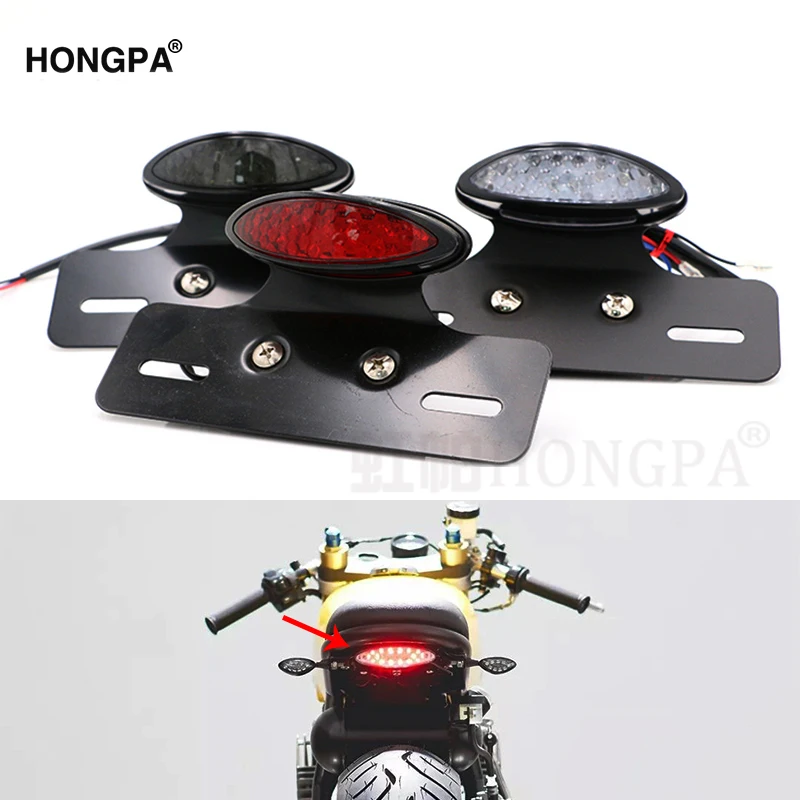 Прозрачный/красный/дымчатый мотоциклетный задний светильник универсальный