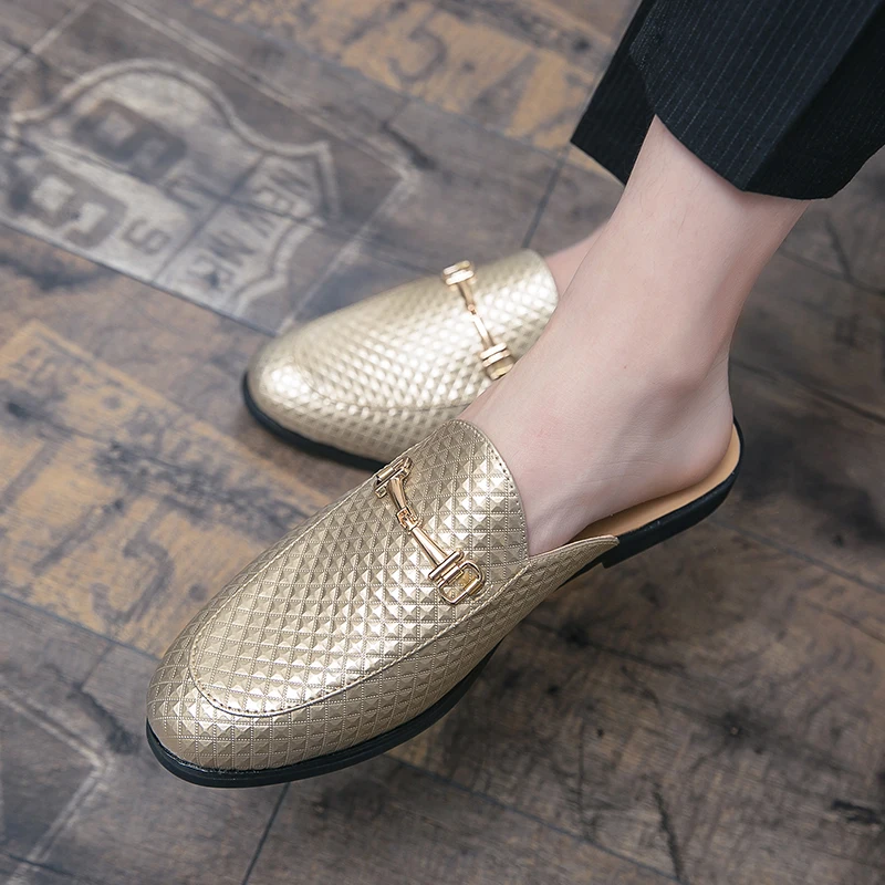 2021 Summer Fashion Men Shoes Sandals Genuine Leather Casual Shoes Flats Half-Slippers Breathable Men Flip Flop Sandalias Hombre