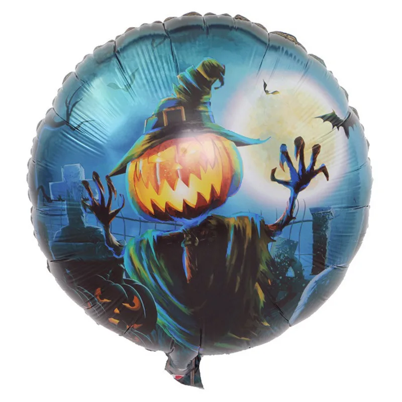 balloon4-1pcs Halloween Candy Pumpkin Head Theme Creative Party Package Decoration Party Supplies Party Disposable Tableware Cup Plate - Цвет: balloon4-1pcs