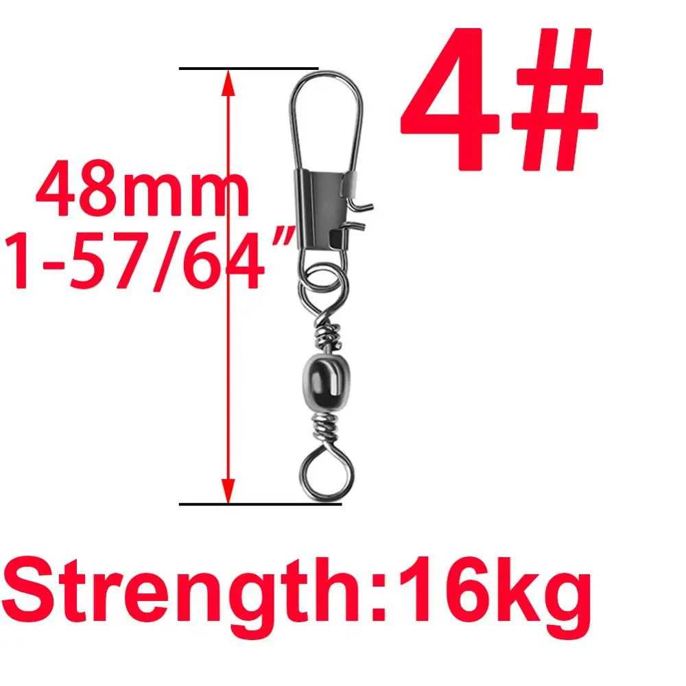 48mm 50pcs 50 шт. Вертлюги Блокировка оснастки рыболовные приманки снасти шестерни аксессуары разъем медь Вертлюги контактный подшипник прокатки твердой рыбы инструмент - Цвет: 48mm 50pcs