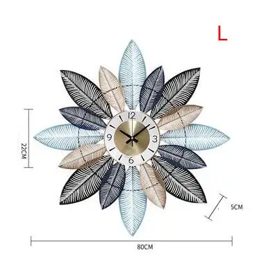 style6--L Nordic Творческий металлические настенные часы настенные подвесные украшения ремесла домашнего гостиная 3D стены Стикеры немой настенные росписи - Цвет: style6--L