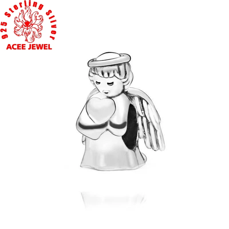 

FURUYA winter 925 Sterling Silver Beads Angel of Love Charms Pendant fit Original pandora Bracelets DIY women Jewelry