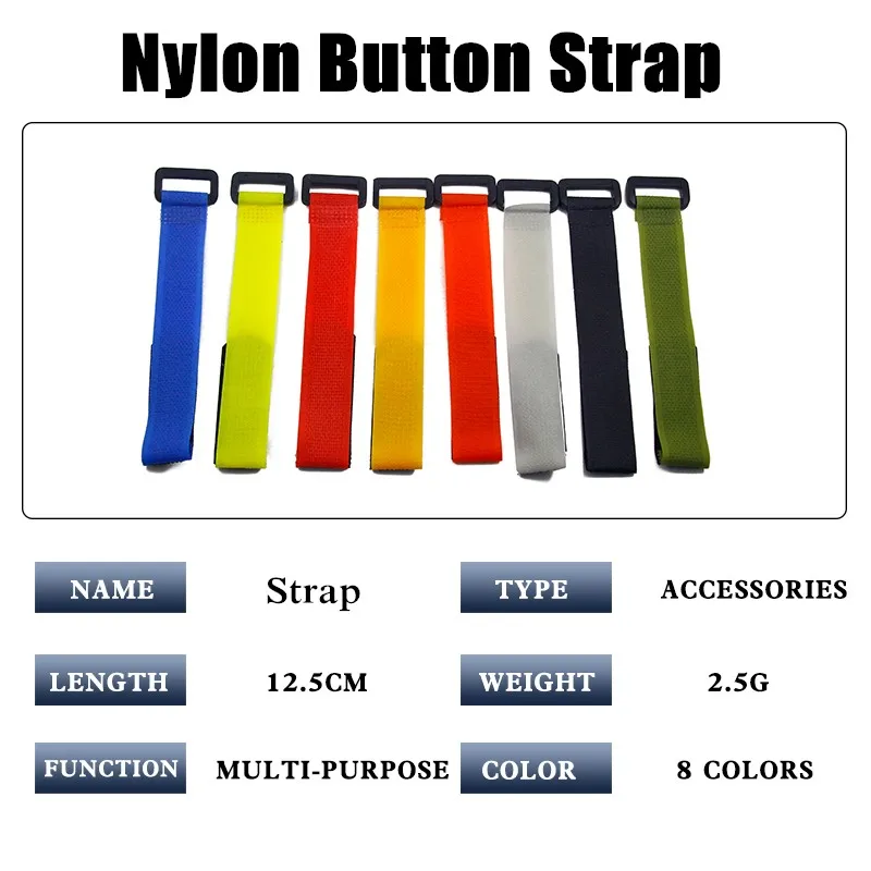 

1/5/10pcs Fishing Rod Tied Strap Fish Pole Nylon Button Strap Sticky Bands Fastener Ties Hook Loop Cord Belt Fishing Accessories