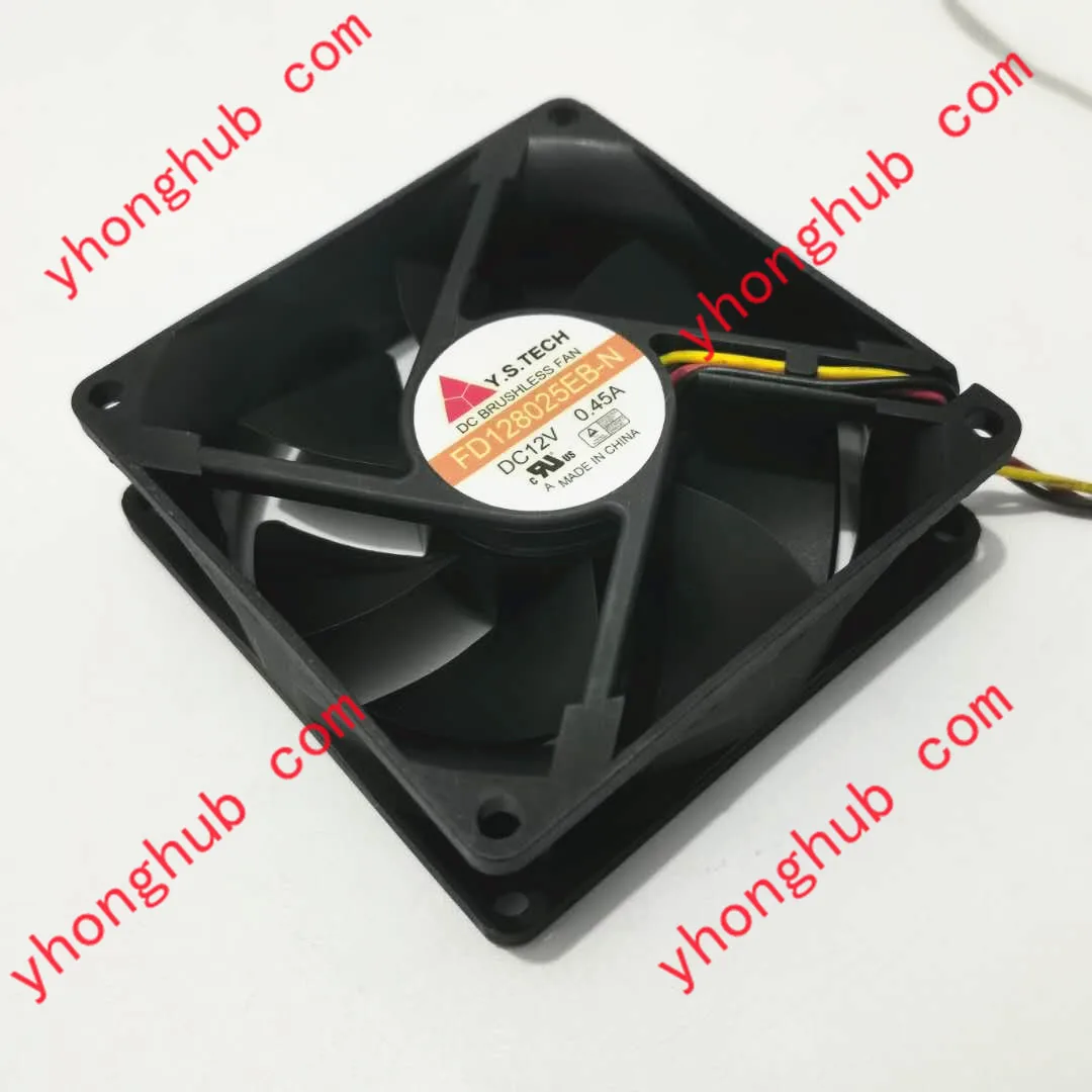 Y.S.TECH FD128025EB-N DC 12V 0.45A 3-проводной 80x80x25 мм серверный охлаждающий вентилятор