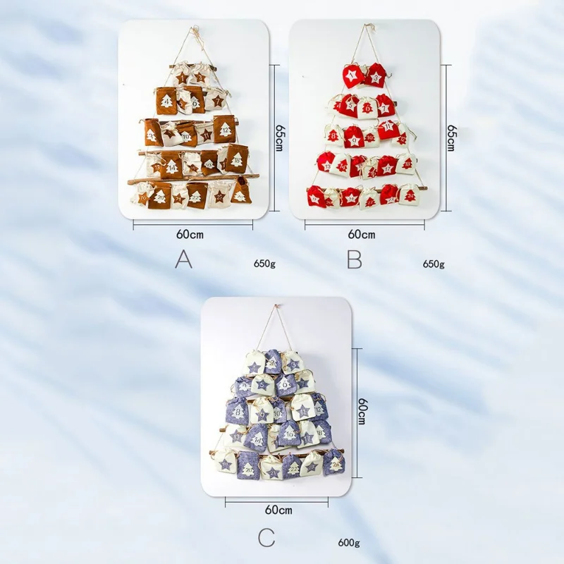 

Christmas Countdown Calendar Decoration Hanging Rack With Cloth Storage Bag Christmas Festive Party Decor Supplies