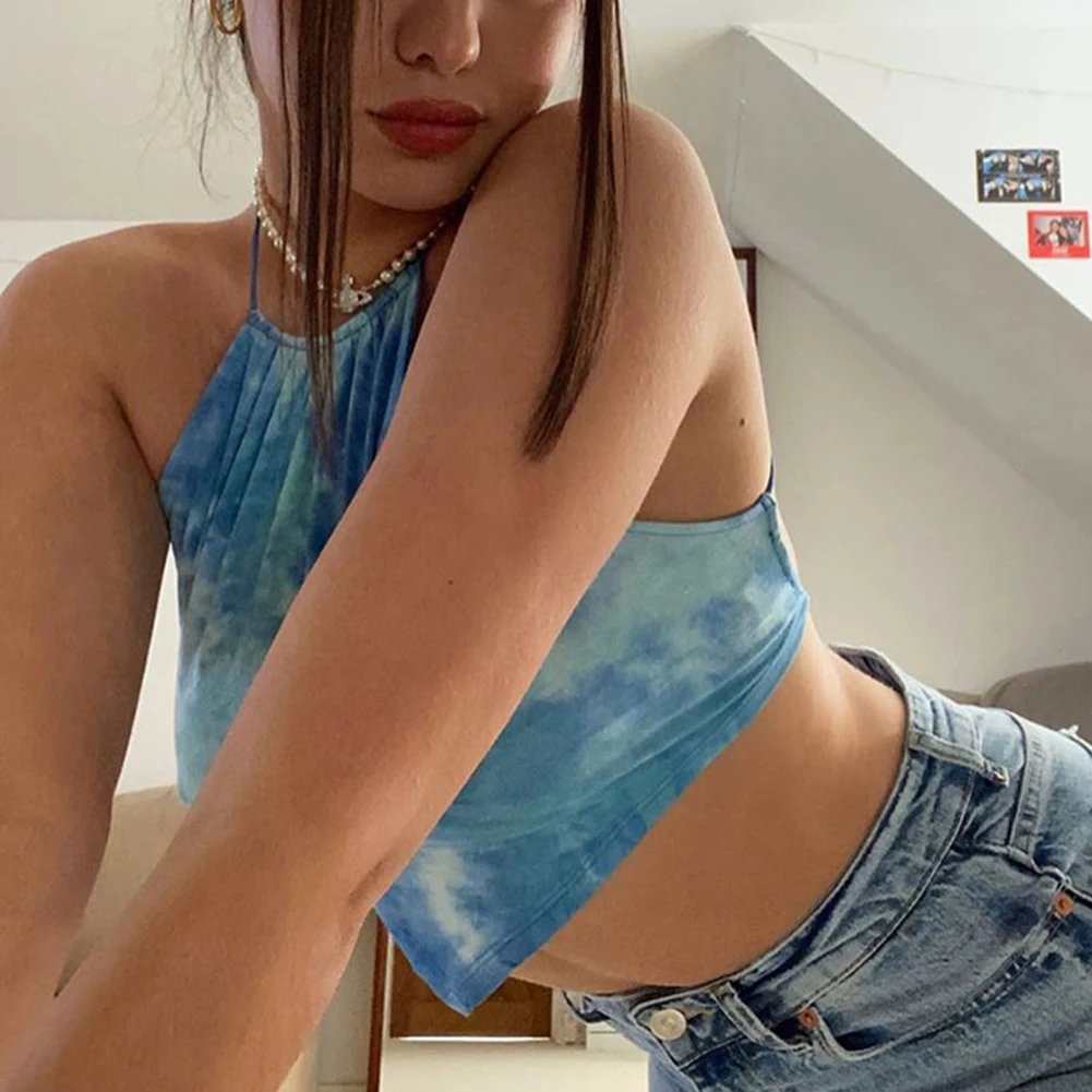 Летний бандажный топик E-girl с завязками и открытой спиной шикарный сексуальный