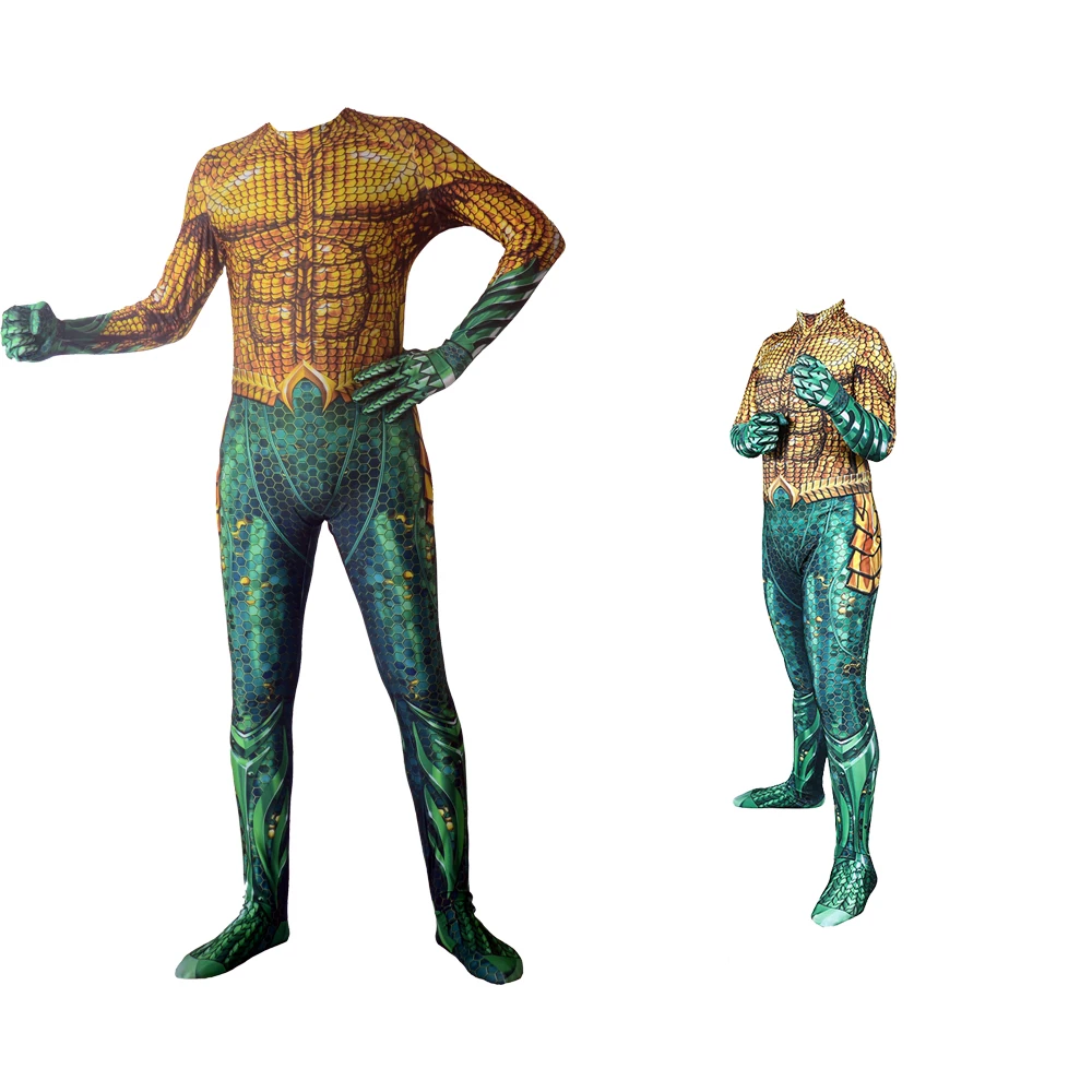 

Gold Sea Cosplay King Costume Bodysuit Jumpsuit Catsuit Superhero Halloween For Adult Kids